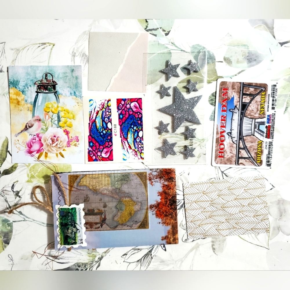😀 HAND CRAFTED Set of 3 paper wallets with ephemera and twine closure - Picture 5 of 11
